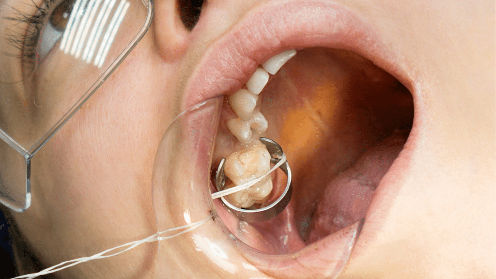 Worn-out restorations exposing the pulp